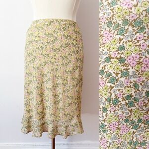 Wild Fable Y2K Inspired Midi Skirt Multi Color Ditsy Floral Ruffle Hem XXL
